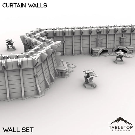 Tabletop Terrain Terrain HEXTECH Curtain Walls Trinity City  - 6mm