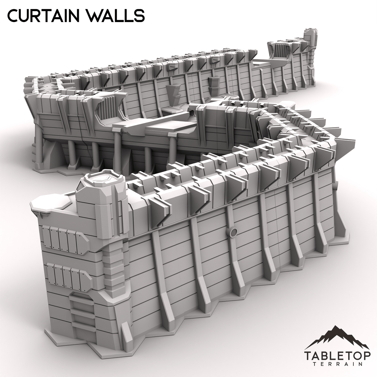 Tabletop Terrain Terrain HEXTECH Curtain Walls Trinity City  - 6mm