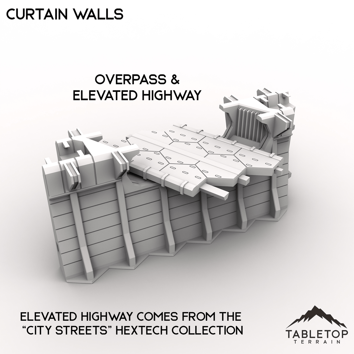 Tabletop Terrain Terrain HEXTECH Curtain Walls Trinity City  - 6mm