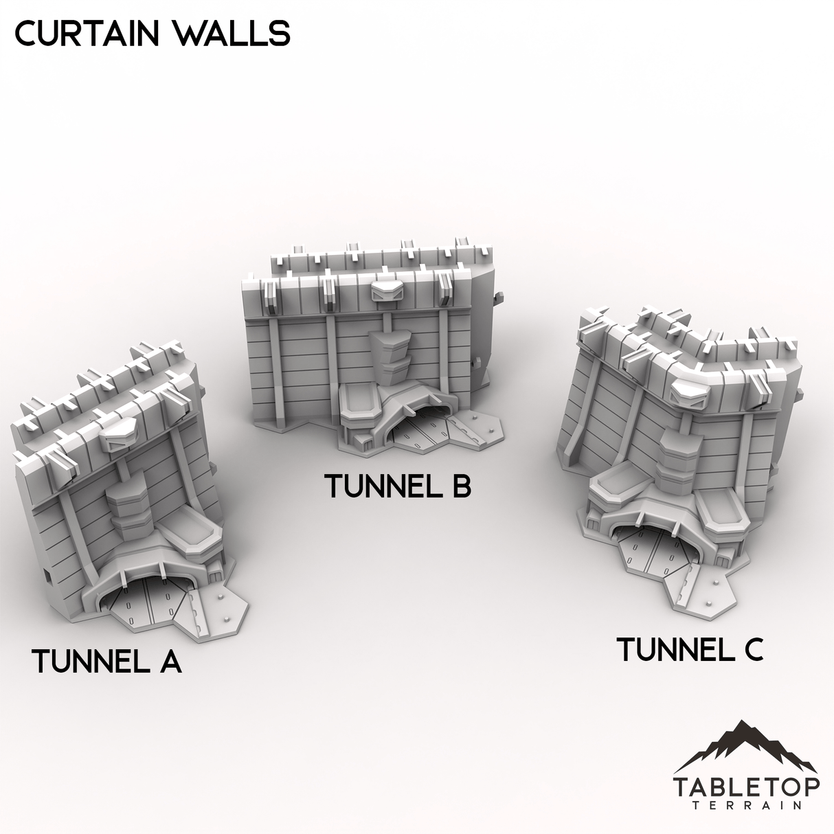 Tabletop Terrain Terrain HEXTECH Curtain Walls Trinity City  - 6mm