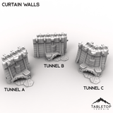 Tabletop Terrain Terrain HEXTECH Curtain Walls Trinity City  - 6mm