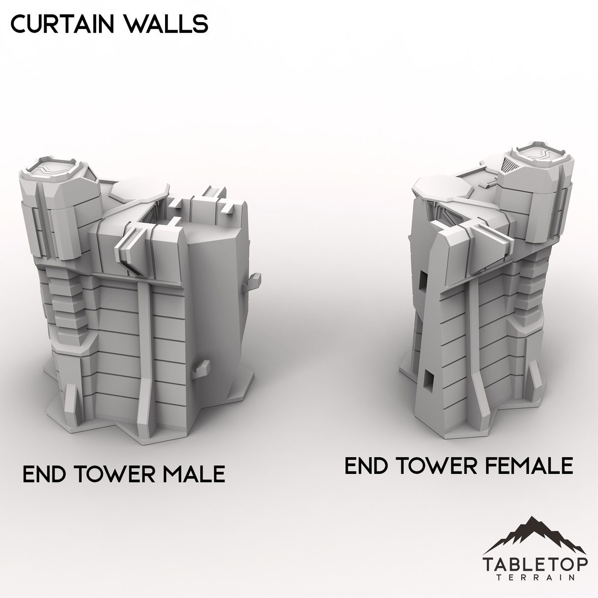 Tabletop Terrain Terrain HEXTECH Curtain Walls Trinity City  - 6mm