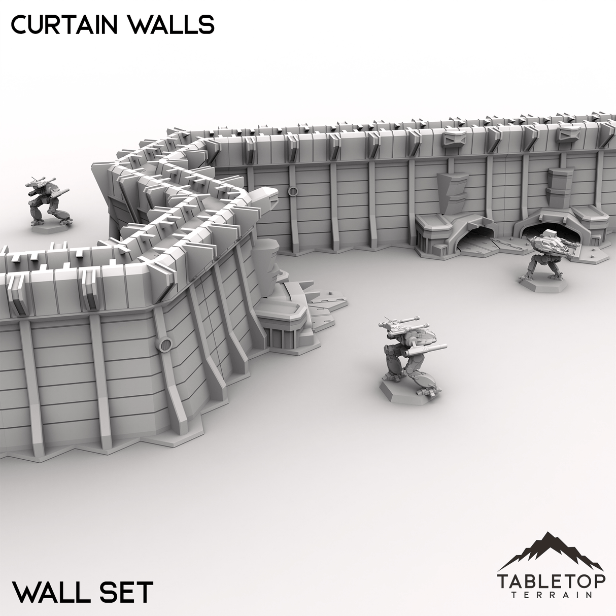 Tabletop Terrain Terrain HEXTECH Curtain Walls Trinity City  - 6mm