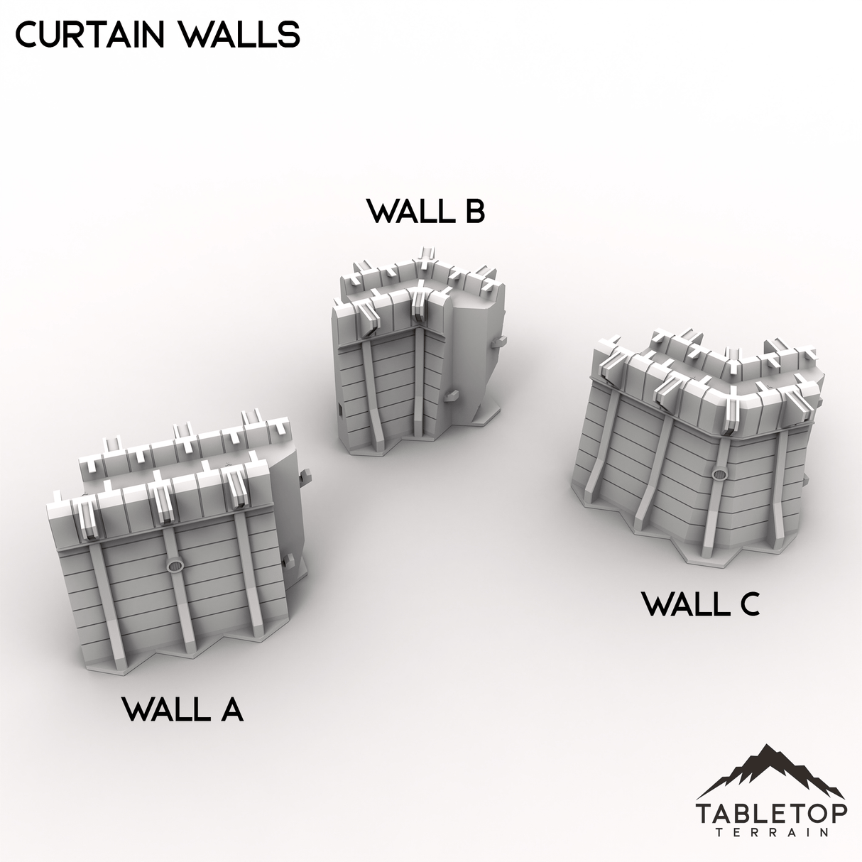 Tabletop Terrain Terrain HEXTECH Curtain Walls Trinity City  - 6mm