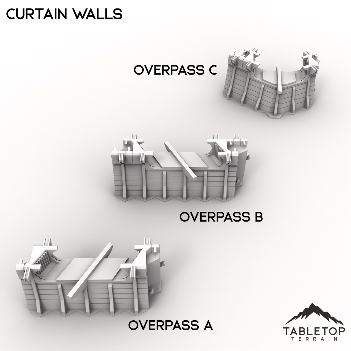 Tabletop Terrain Terrain HEXTECH Curtain Walls Trinity City  - 6mm