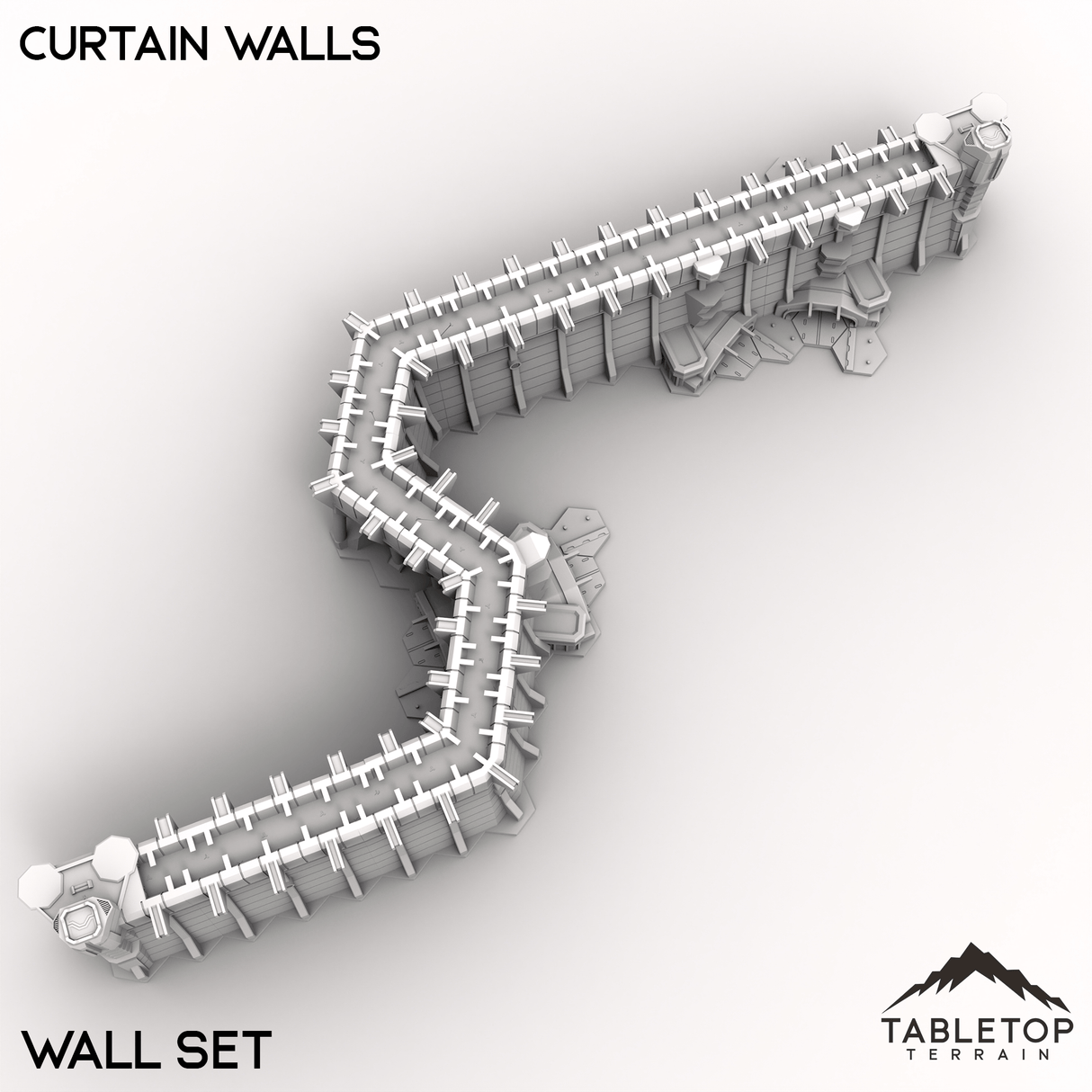 Tabletop Terrain Terrain HEXTECH Curtain Walls Trinity City  - 6mm