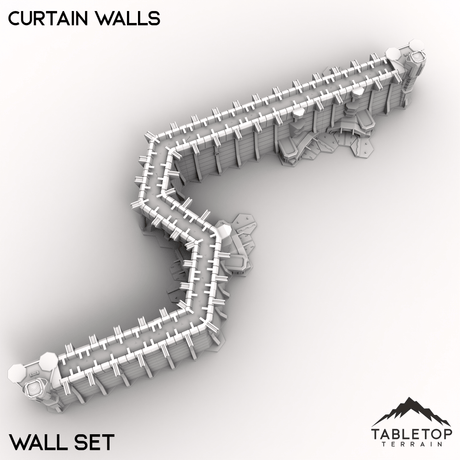 Tabletop Terrain Terrain HEXTECH Curtain Walls Trinity City  - 6mm