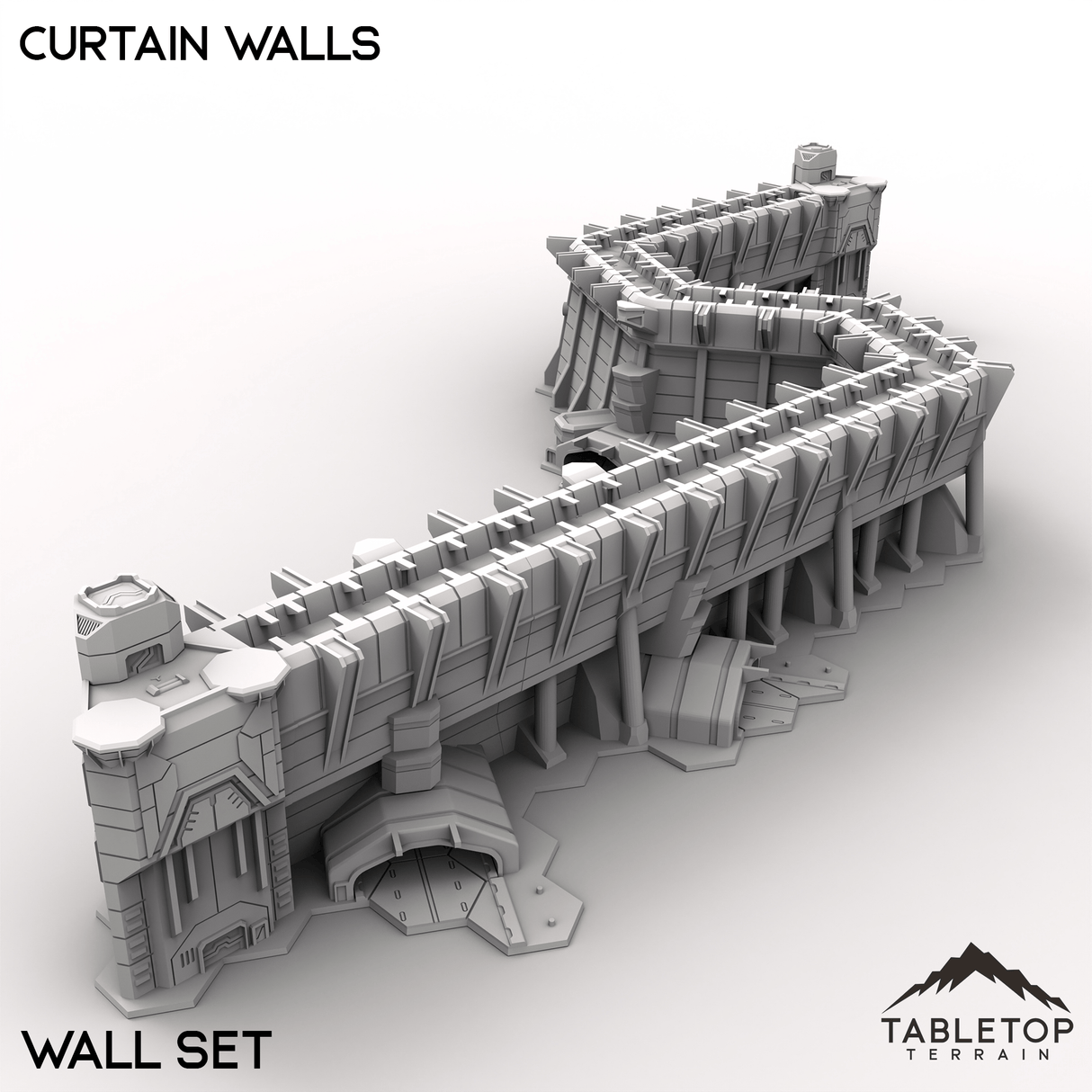 Tabletop Terrain Terrain HEXTECH Curtain Walls Trinity City  - 6mm