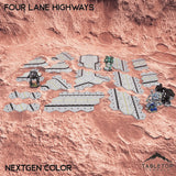 Tabletop Terrain Terrain HEXTECH Four Lane Highways Bundle