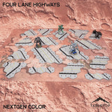 Tabletop Terrain Terrain HEXTECH Four Lane Highways Bundle