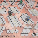 Tabletop Terrain Terrain HEXTECH Four Lane Highways Bundle