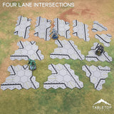 Tabletop Terrain Terrain HEXTECH Four Lane Intersections Bundle