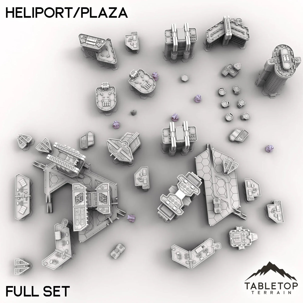 Tabletop Terrain Terrain HEXTECH Heliport/Plaza - City Map Pack