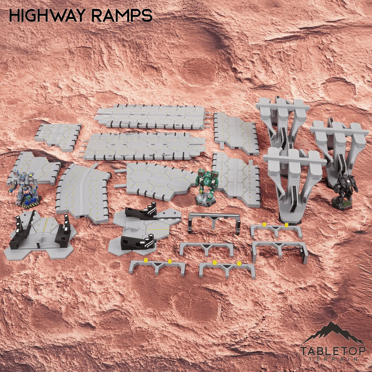 Tabletop Terrain Terrain HEXTECH Highway Ramps Bundle