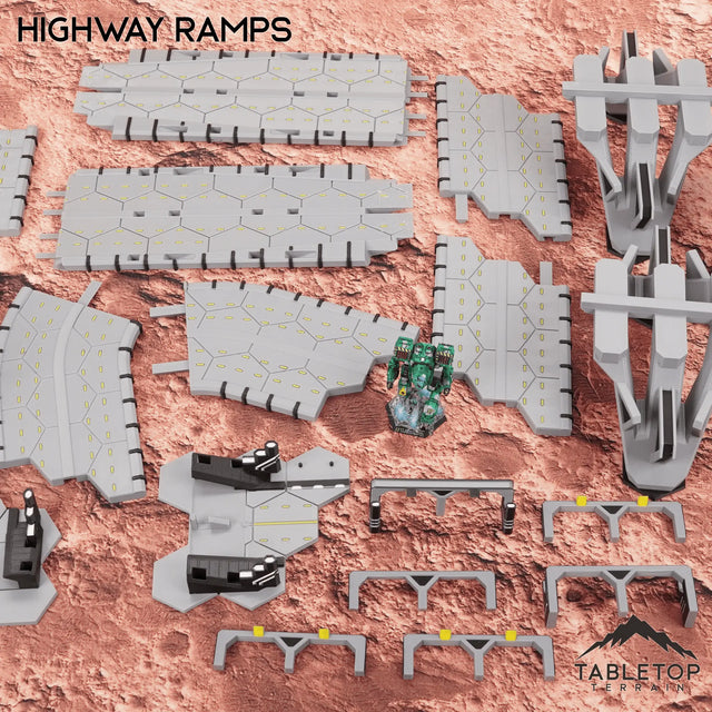 Tabletop Terrain Terrain HEXTECH Highway Ramps Bundle