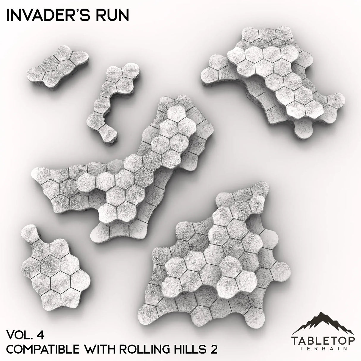 Tabletop Terrain Terrain HEXTECH Invader's Run Map Hill Sets - 6mm