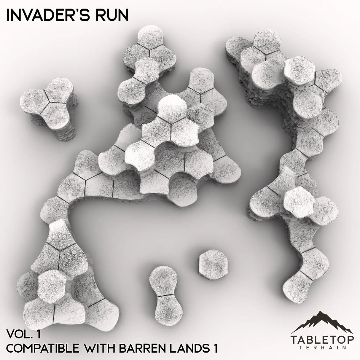 Tabletop Terrain Terrain HEXTECH Invader's Run Map Hill Sets - 6mm