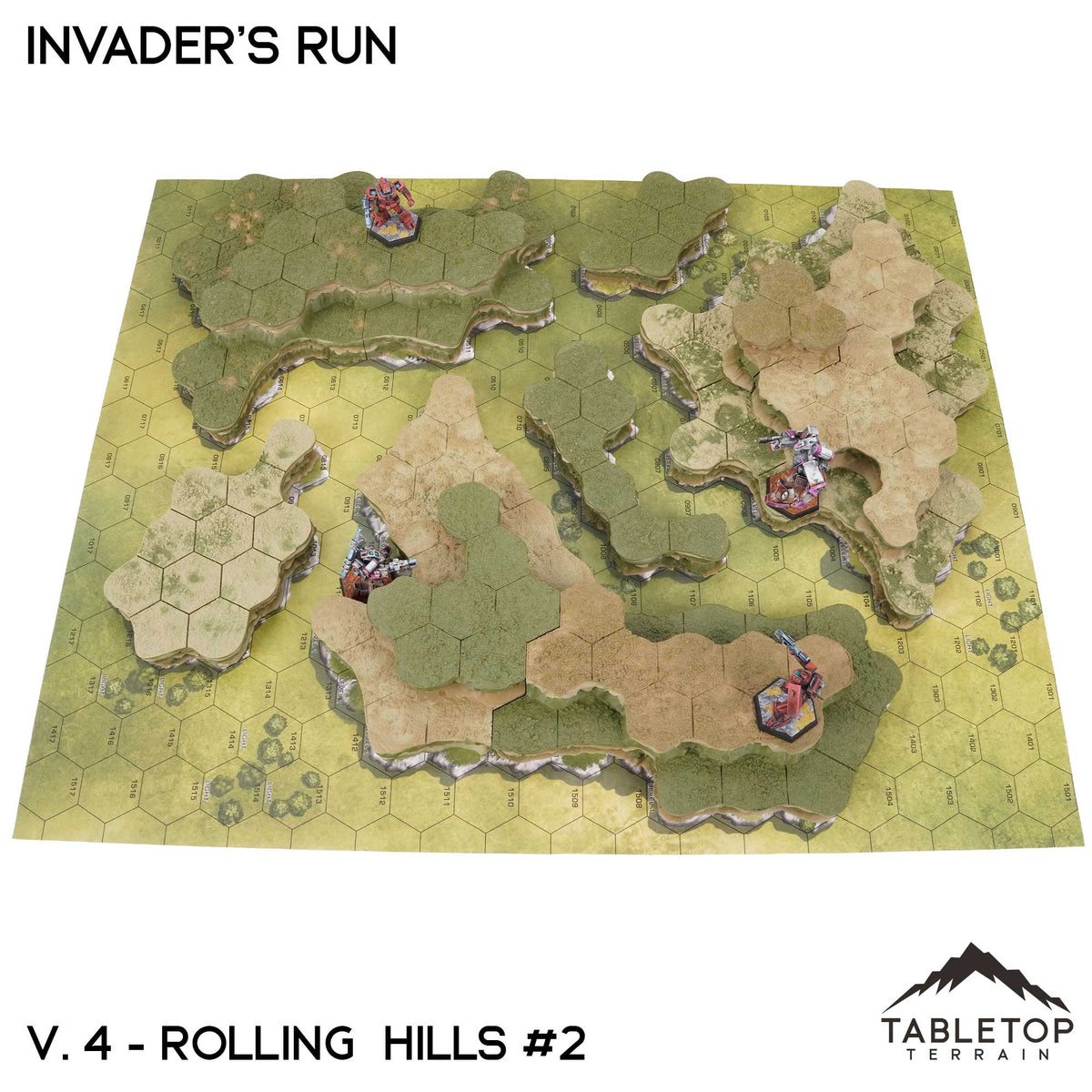 Tabletop Terrain Terrain HEXTECH Invader's Run Map Hill Sets - 6mm