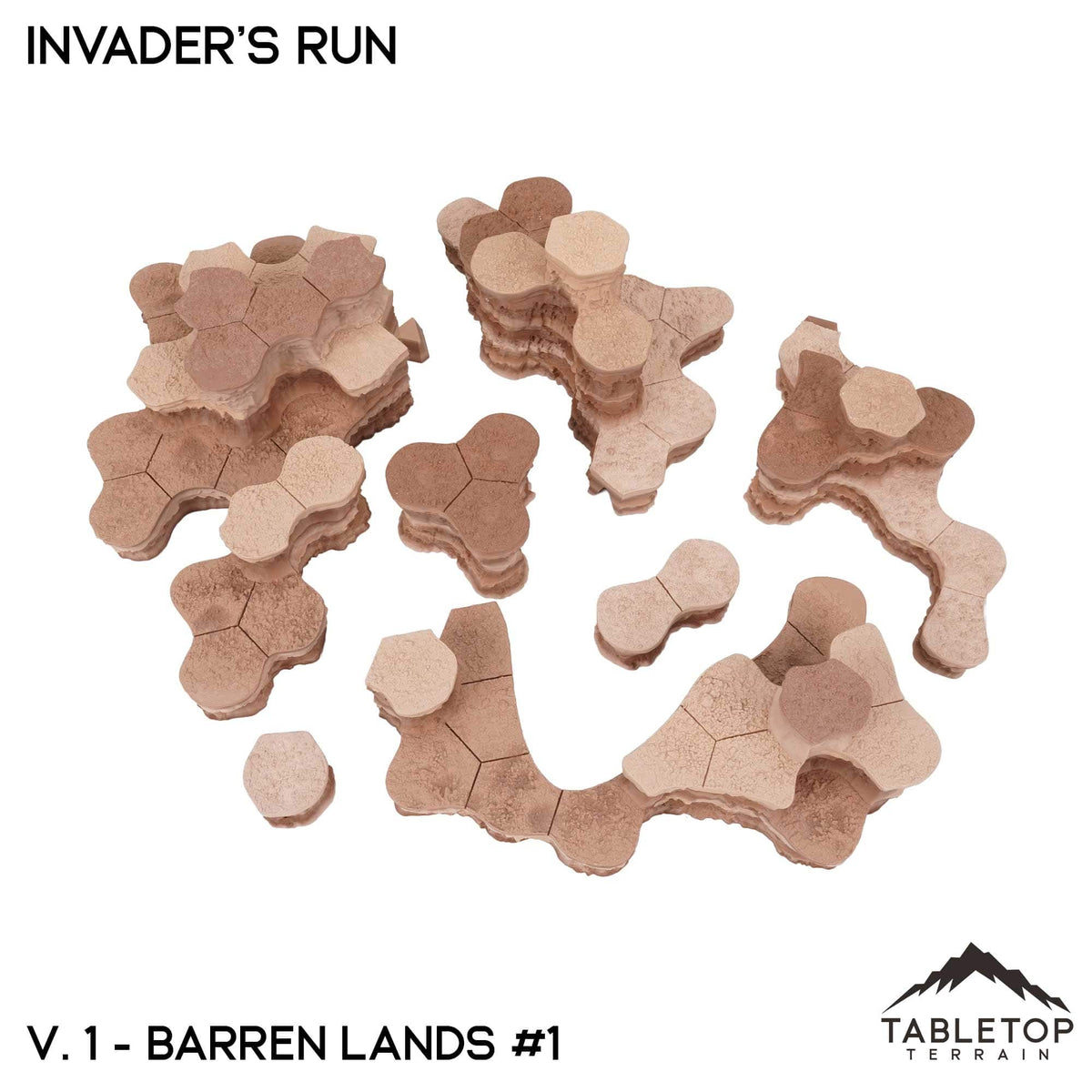 Tabletop Terrain Terrain HEXTECH Invader's Run Map Hill Sets - 6mm