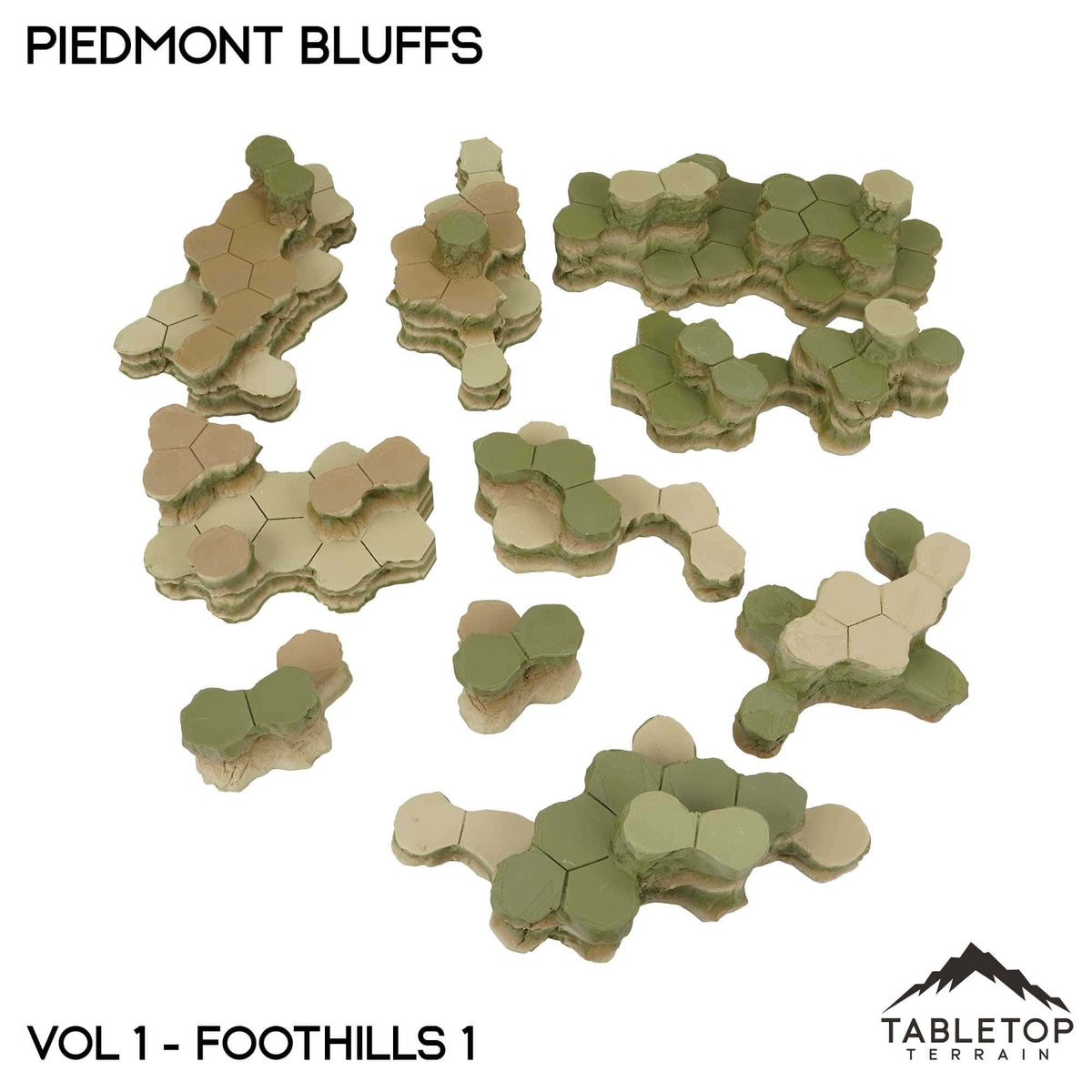 Tabletop Terrain Terrain HEXTECH Piedmont Bluffs Map Hill Set - 6mm
