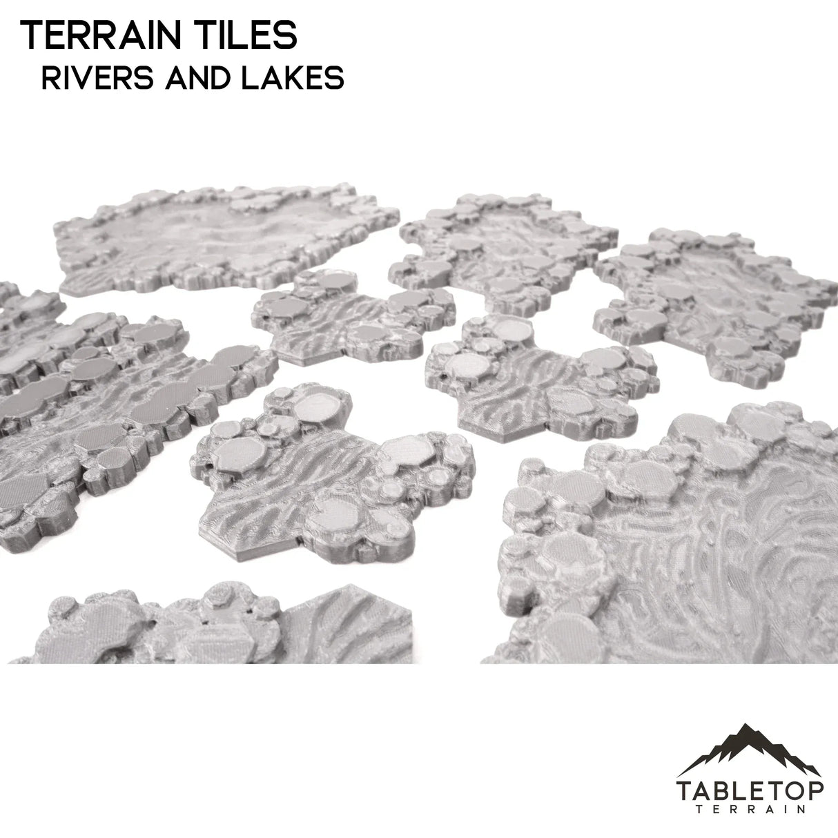 Tabletop Terrain Terrain HEXTECH Rivers and Lakes Terrain Tiles - 6mm