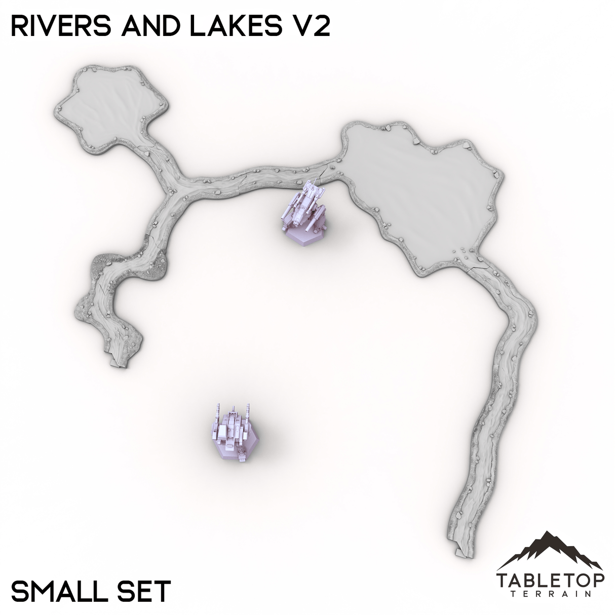 Tabletop Terrain Terrain HEXTECH Rivers and Lakes v2 - 6mm