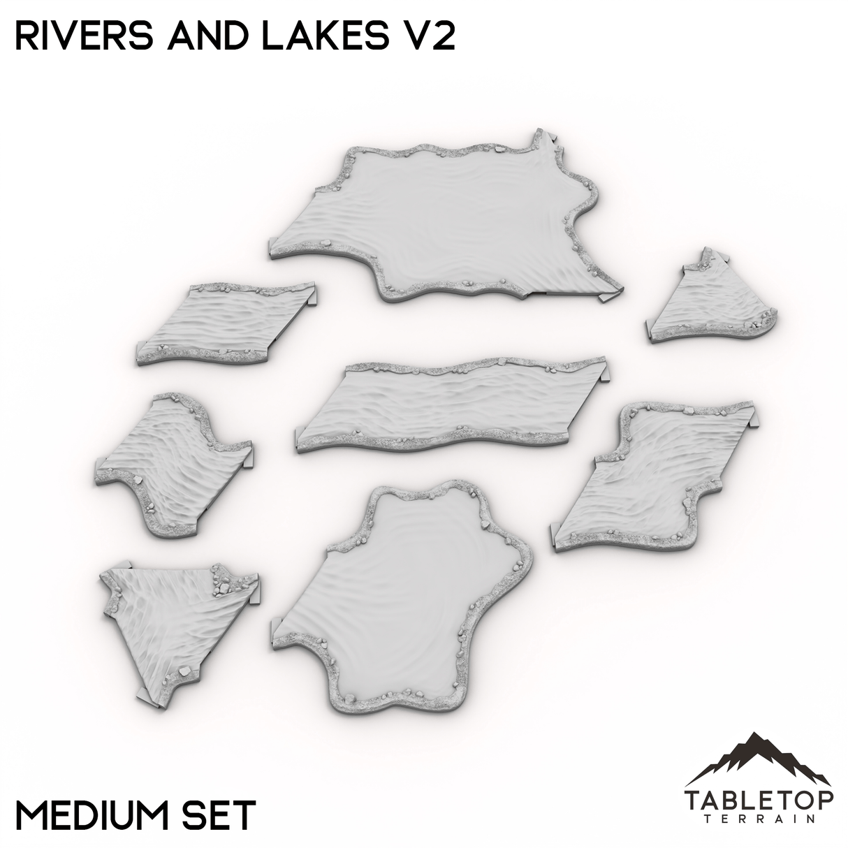 Tabletop Terrain Terrain HEXTECH Rivers and Lakes v2 - 6mm