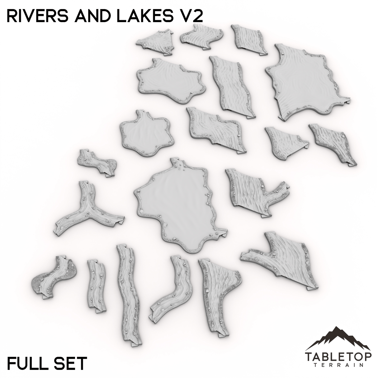 Tabletop Terrain Terrain HEXTECH Rivers and Lakes v2 - 6mm