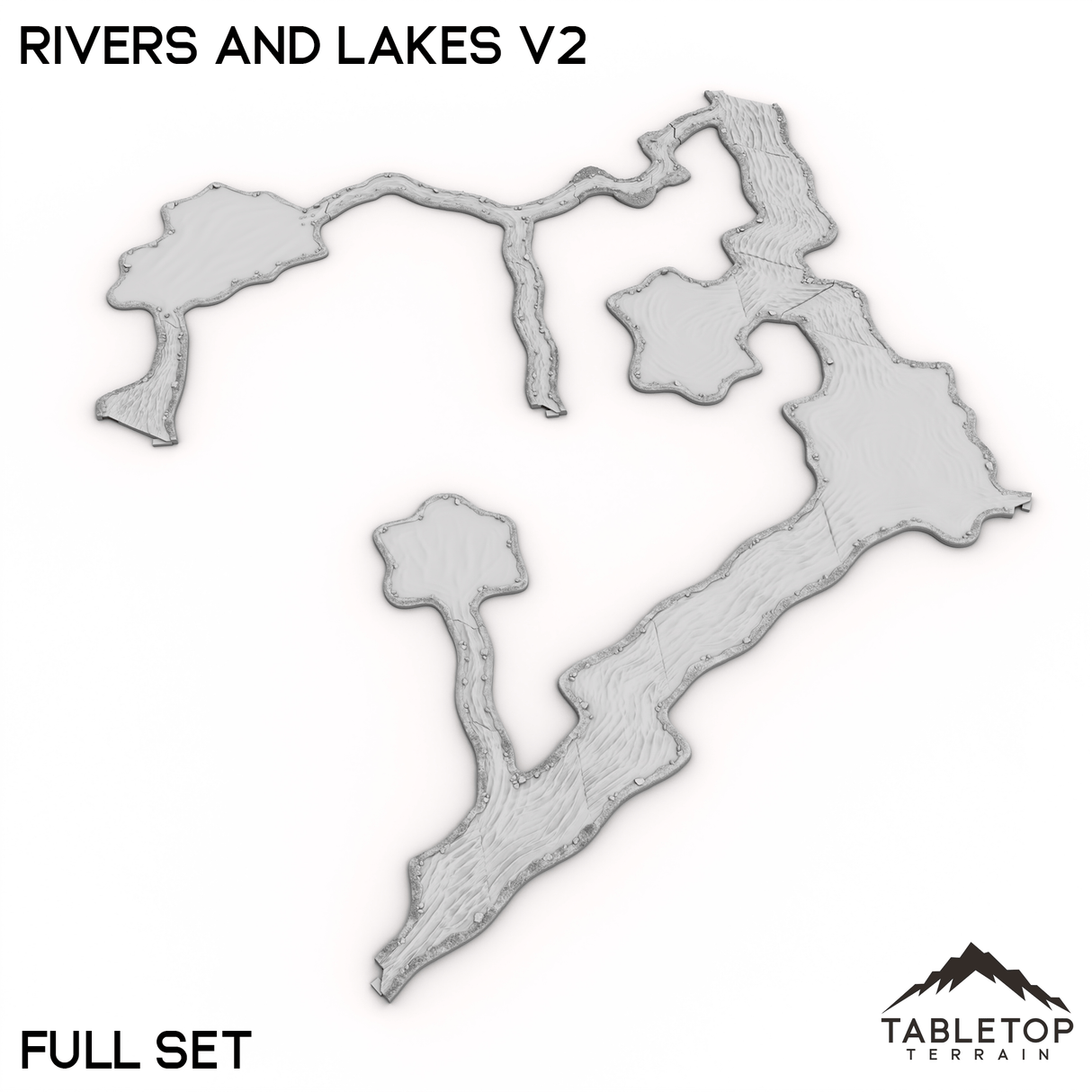 Tabletop Terrain Terrain HEXTECH Rivers and Lakes v2 - 6mm