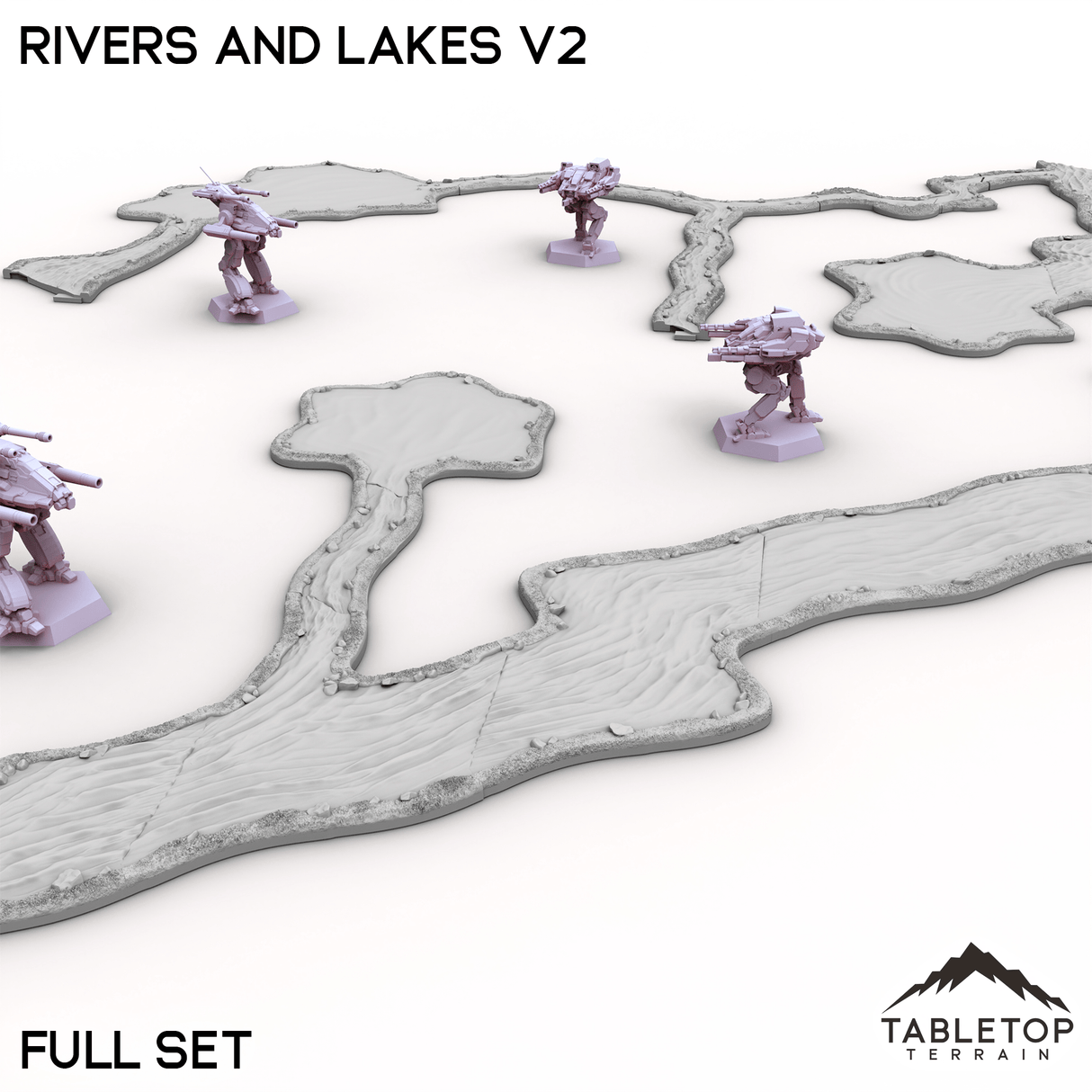 Tabletop Terrain Terrain HEXTECH Rivers and Lakes v2 - 6mm