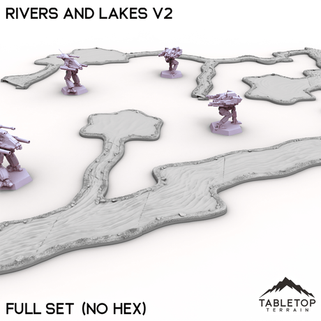 Tabletop Terrain Terrain HEXTECH Rivers and Lakes v2 - 6mm