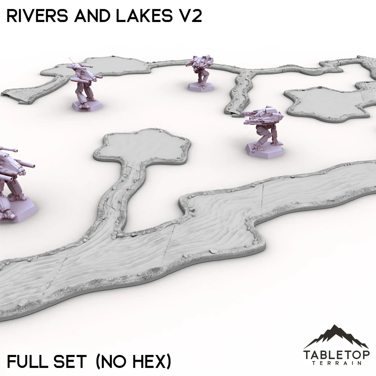 Tabletop Terrain Terrain HEXTECH Rivers and Lakes v2 - 6mm