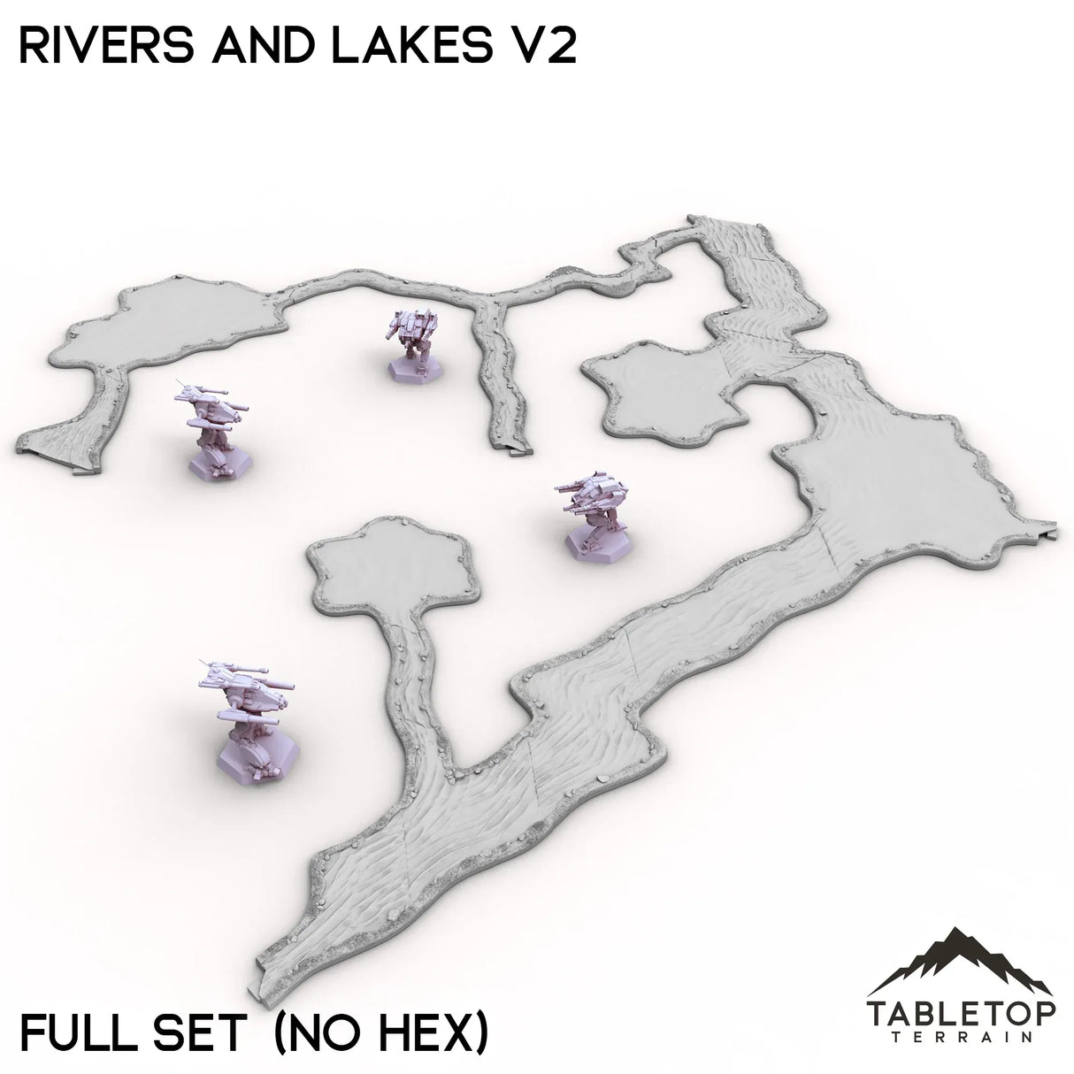 Tabletop Terrain Terrain HEXTECH Rivers and Lakes v2 - 6mm