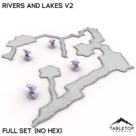 Tabletop Terrain Terrain HEXTECH Rivers and Lakes v2 - 6mm