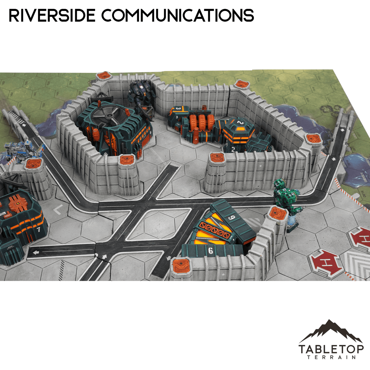 Tabletop Terrain Terrain HEXTECH Riverside Communications Center - 6mm