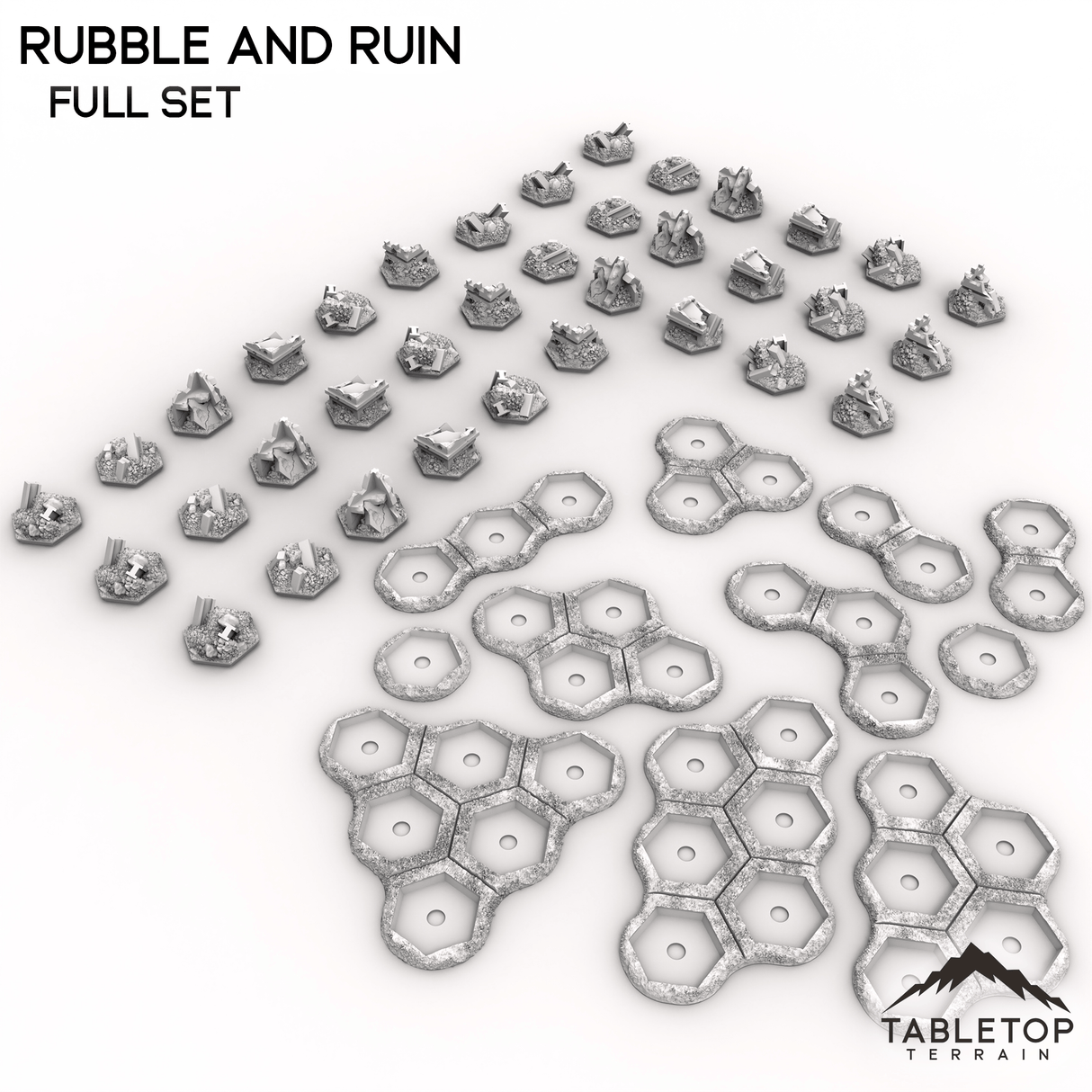 Tabletop Terrain Terrain HEXTECH Rubble and Ruin Terrain Tiles - 6mm