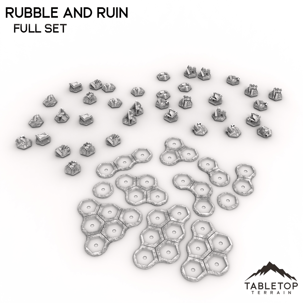 Tabletop Terrain Terrain HEXTECH Rubble and Ruin Terrain Tiles - 6mm