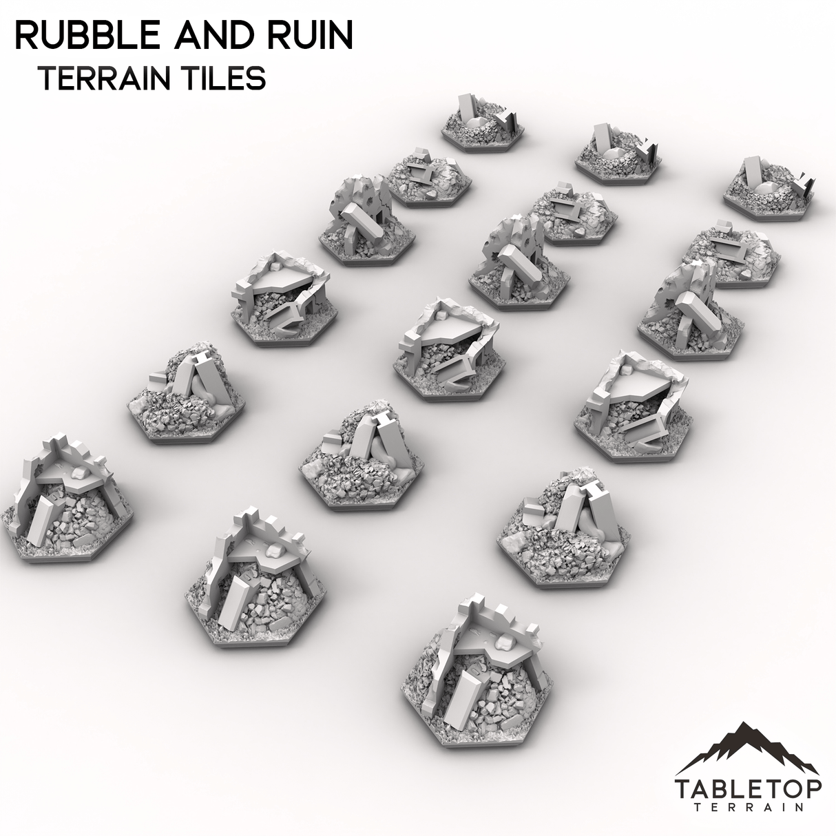 Tabletop Terrain Terrain HEXTECH Rubble and Ruin Terrain Tiles - 6mm