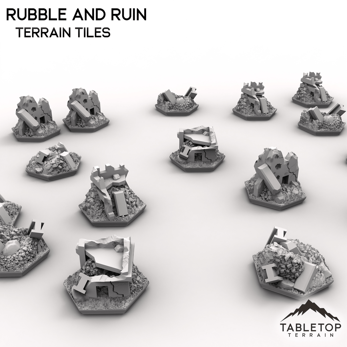 Tabletop Terrain Terrain HEXTECH Rubble and Ruin Terrain Tiles - 6mm