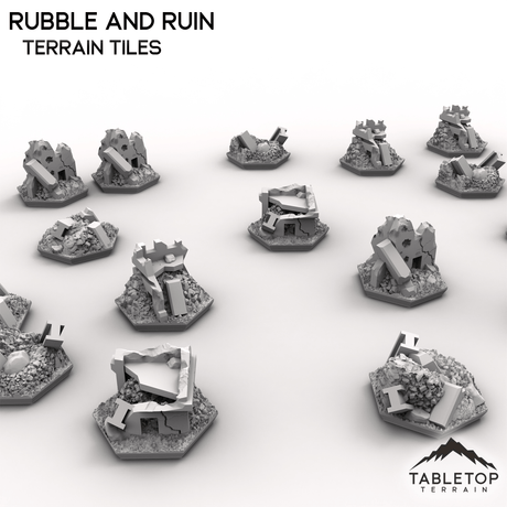 Tabletop Terrain Terrain HEXTECH Rubble and Ruin Terrain Tiles - 6mm