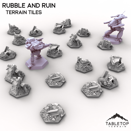 Tabletop Terrain Terrain HEXTECH Rubble and Ruin Terrain Tiles - 6mm