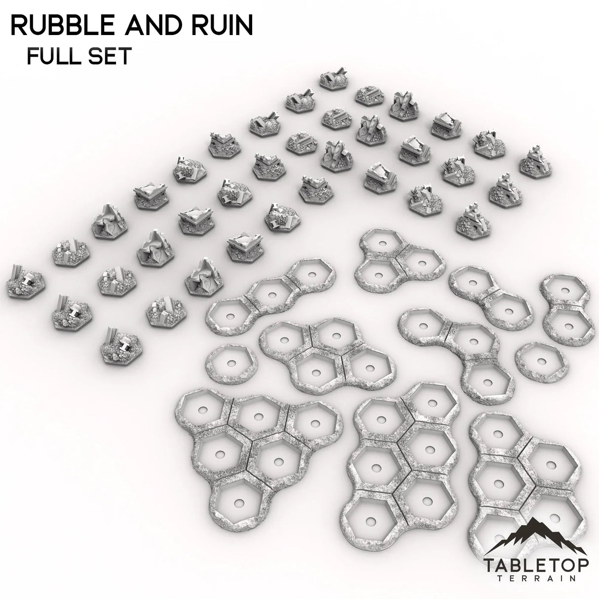 Tabletop Terrain Terrain HEXTECH Rubble and Ruin Terrain Tiles - 6mm