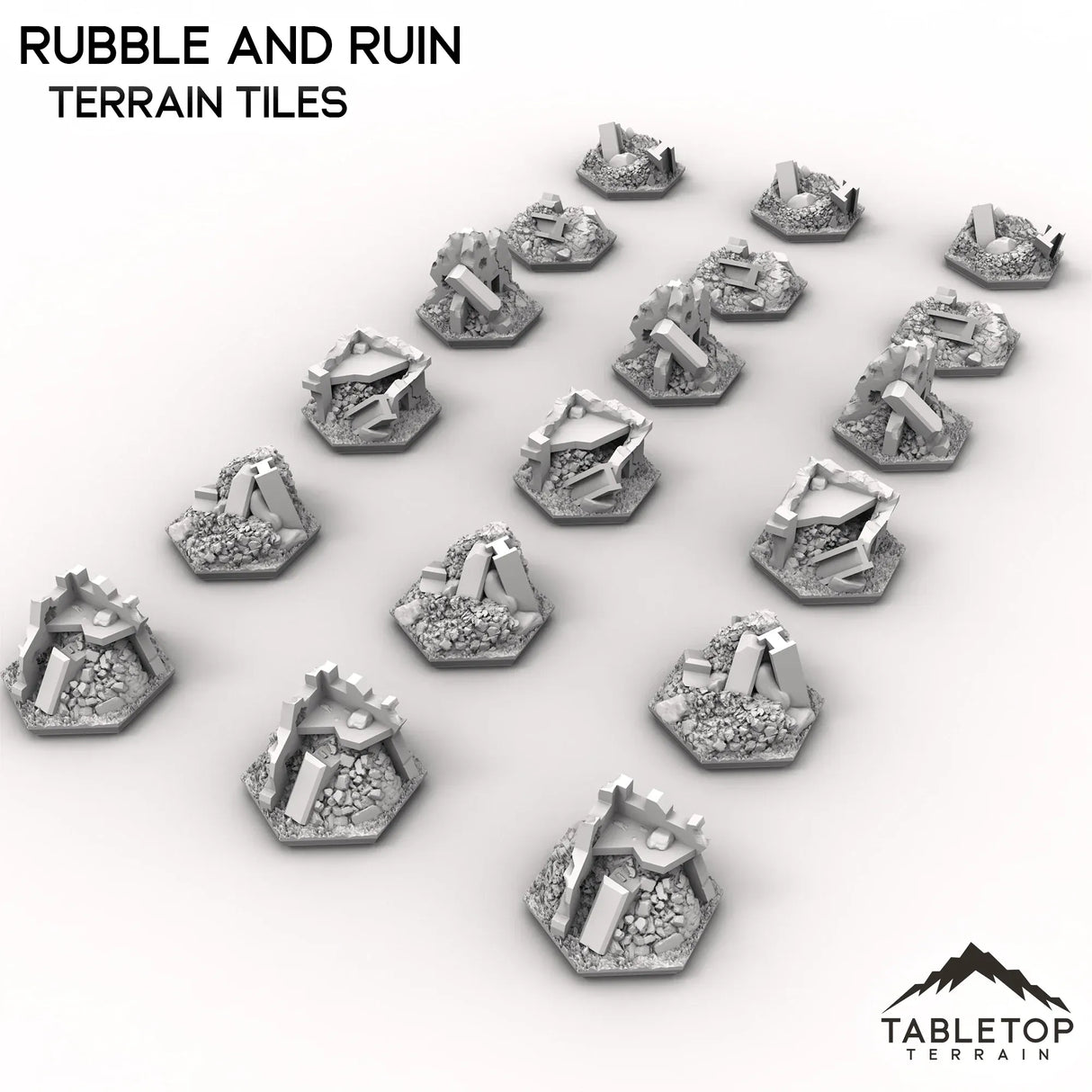 Tabletop Terrain Terrain HEXTECH Rubble and Ruin Terrain Tiles - 6mm
