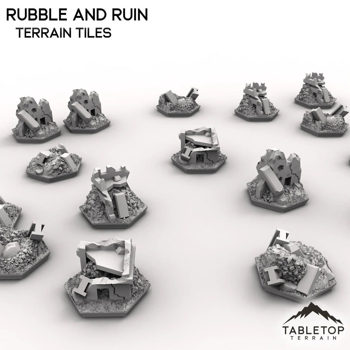 Tabletop Terrain Terrain HEXTECH Rubble and Ruin Terrain Tiles - 6mm