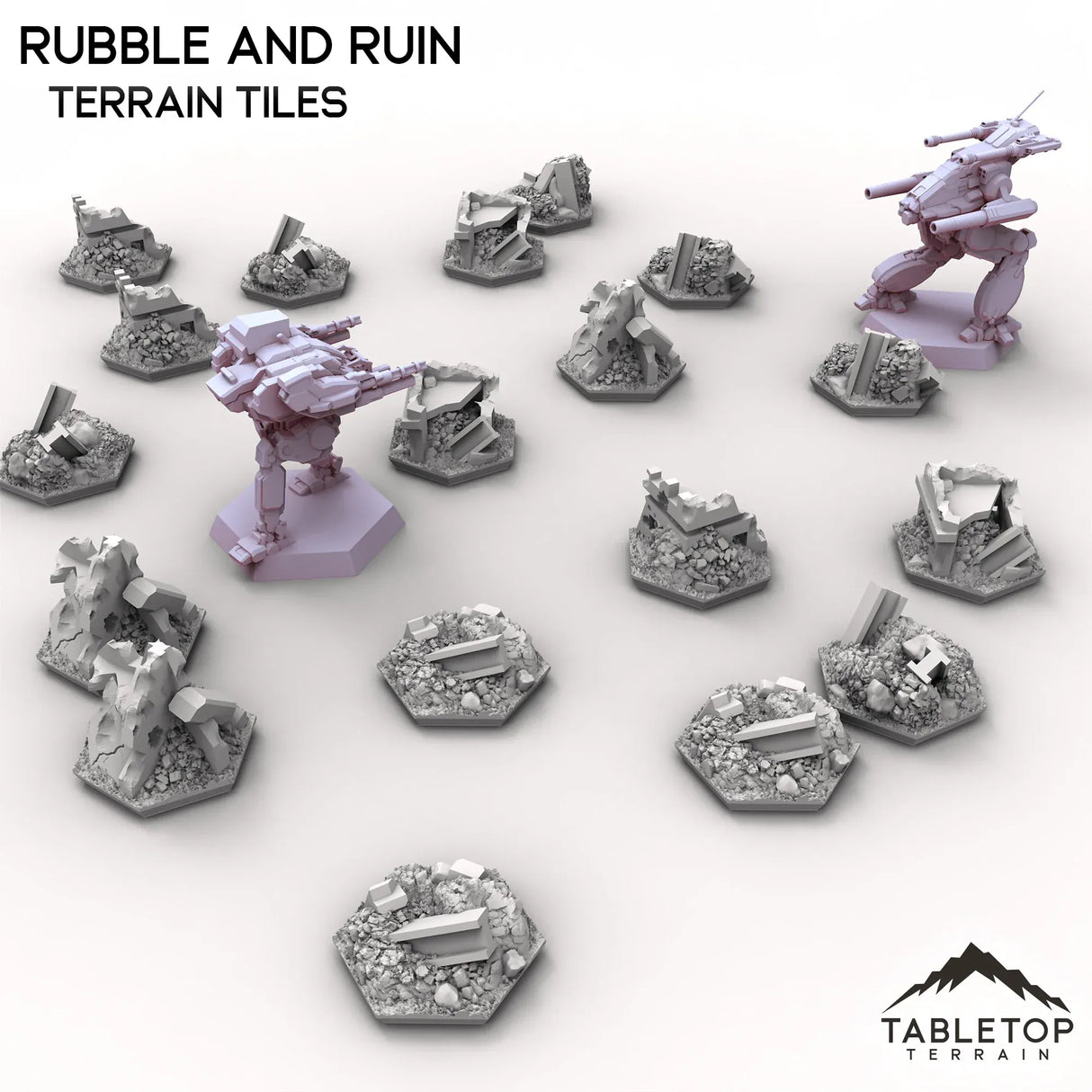 Tabletop Terrain Terrain HEXTECH Rubble and Ruin Terrain Tiles - 6mm