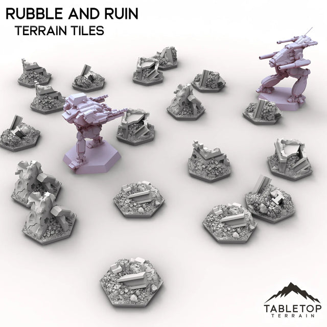 Tabletop Terrain Terrain HEXTECH Rubble and Ruin Terrain Tiles - 6mm