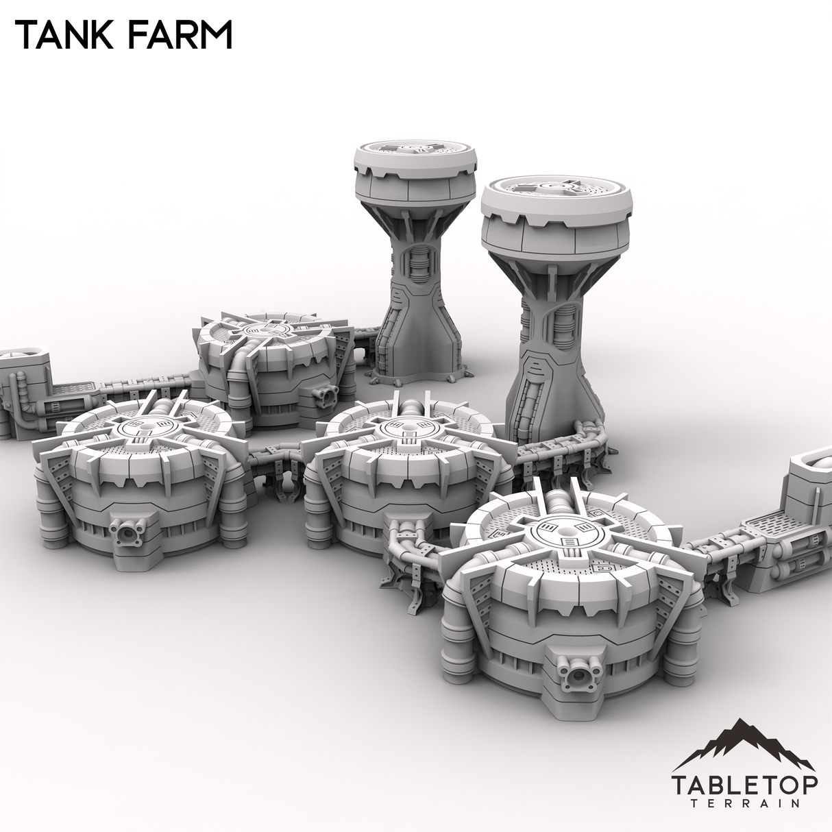 Tabletop Terrain Terrain HEXTECH Tank Farm - Industrial Fluidworks