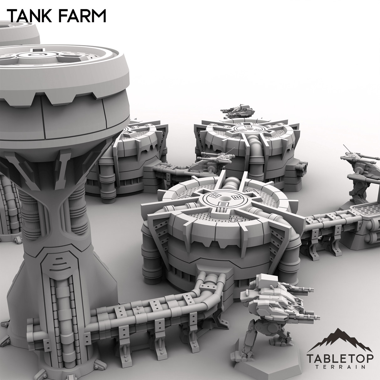 Tabletop Terrain Terrain HEXTECH Tank Farm - Industrial Fluidworks