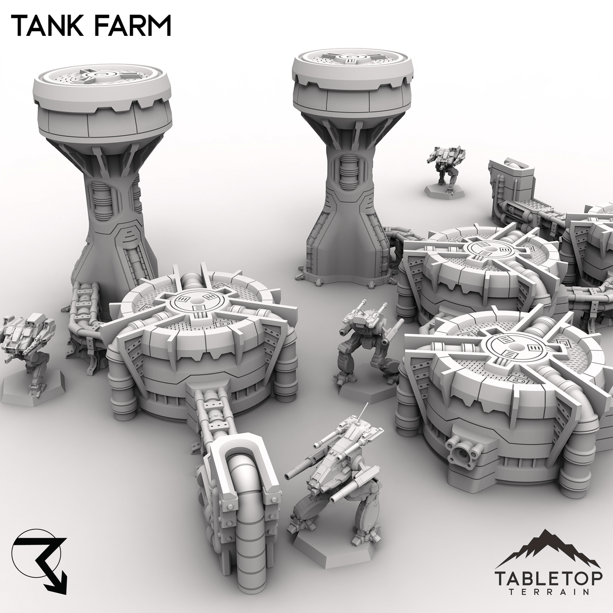 Tabletop Terrain Terrain HEXTECH Tank Farm - Industrial Fluidworks