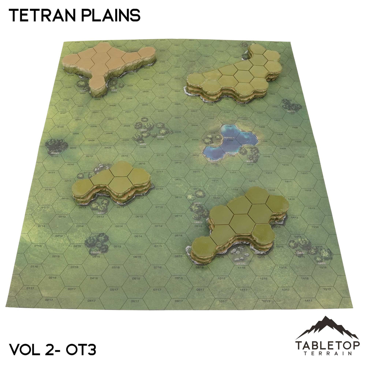 Tabletop Terrain Terrain HEXTECH Tetran Plains Map Hill Set - 6mm